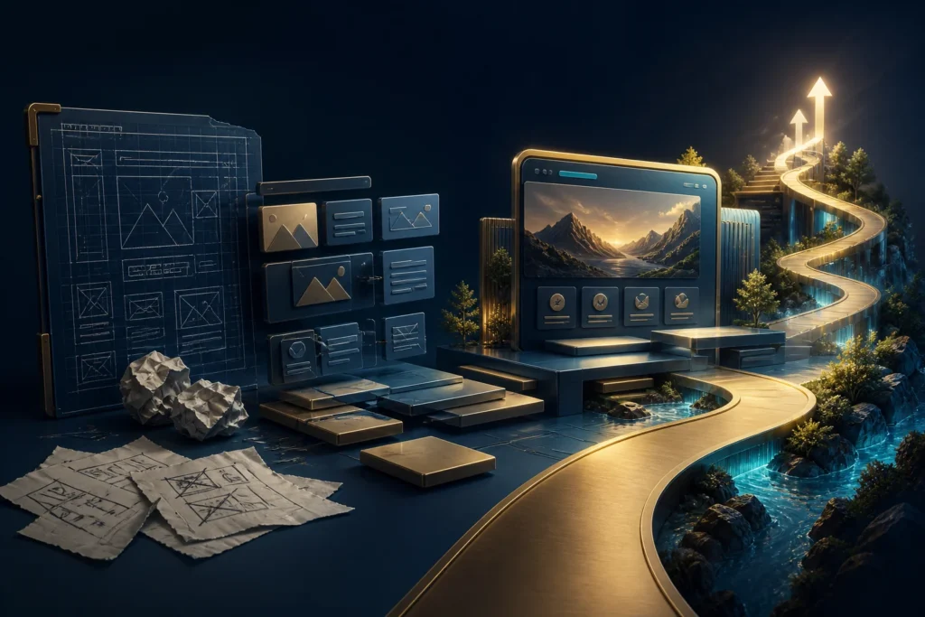 Иллюстрация к статье «Попробуем взглянуть на создание и продвижение сайта так, как об этом рассказывал бы человек, который сам обжёгся на ошибках, набил руку на проектах разного масштаба и действительно живёт этой темой.»